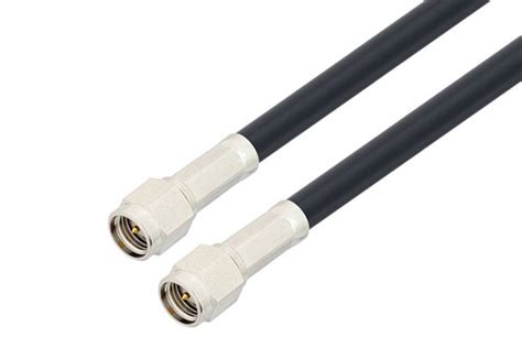 Fire Rated SMA Male To SMA Male Low Loss Cable 24 Inch Length Using LMR