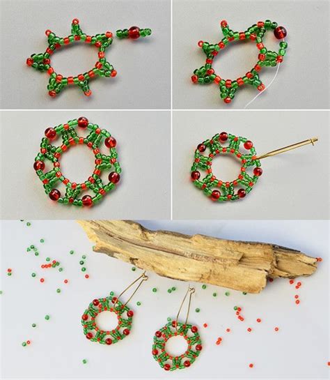 Like The Seed Beads Christmas Earrings The Tutorial Will Be Published