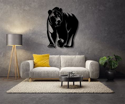 Bear Metal Wall Art, Mountain Metal Wall Art, Forest Nature Wall Decor ...