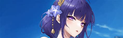 Hot Girl In White Bikni Raiden Shogun Genshin Impact K Wallpaper