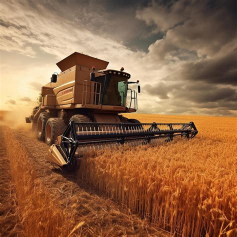 Premium AI Image | wheat harvester machine