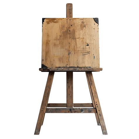 vintage wooden easel  transparent background  creative display
