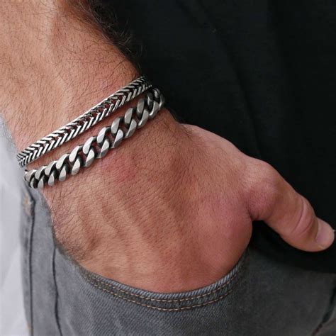 Men S Bracelet Set Men S Chain Bracelet Men S Silver Bracelet Men S