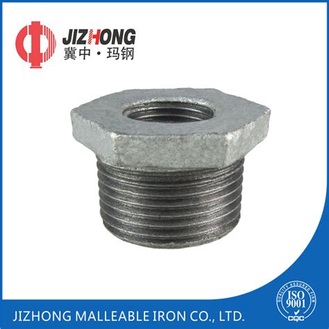 Jizhong Malleable Iron Pipe Fittings Reducing Hexagon Bushing American Standard British Standard