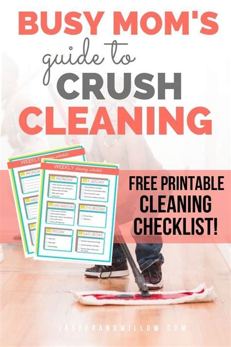 Easy Weekly Cleaning Schedule For Busy Moms Printable Checklist