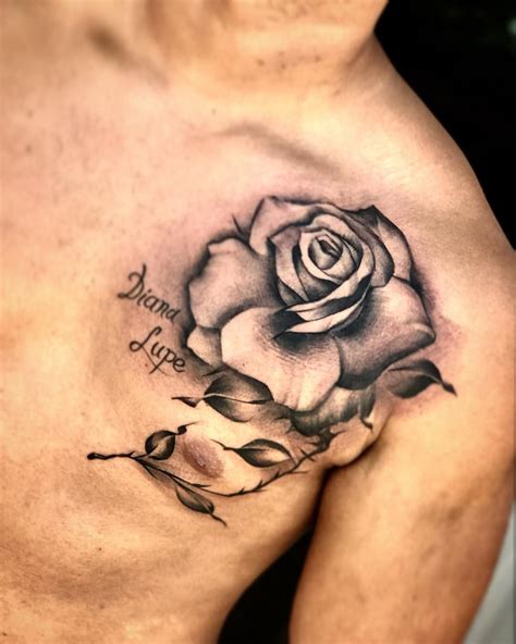 Rose Tattoo On Chest Tattoo Sal With Chrislumbreras Inkedmag Skinart Mag Texasinkedmagazine