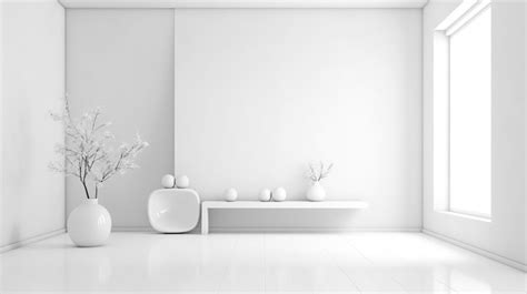 Premium Photo | Minimal white background with home decor interior white room with clean light ...