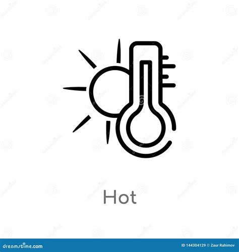 Icono Caliente Del Vector Del Esquema L Nea Simple Negra Aislada