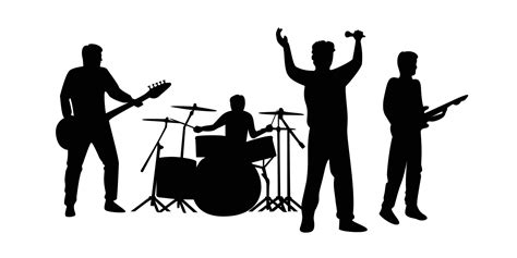 Band Silhouette Design Music Concert Vector Illustration