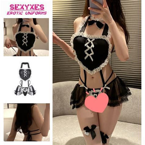 Sexy Uniform Maid Dress Lace Sexy Skirt Cosplay Costume Women S Sexy Lingerie Shopee Malaysia