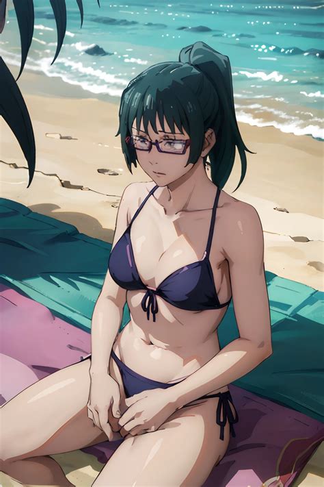 Girl In Bikini On The Beach Enchanting Anime Girl Realistic Bikini