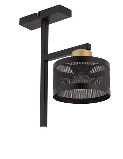 Lampa Sufitowa Czarno Z Ota Off Punktowa Metalowa Sigma