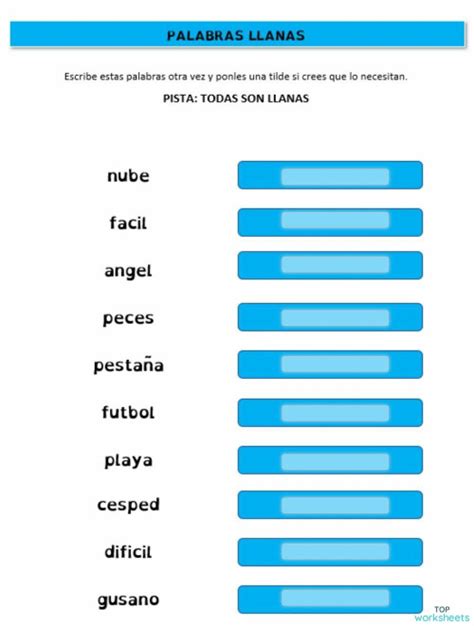 Ficha Palabras Agudas Con Tilde Para Cuarto De Primariapdf Images