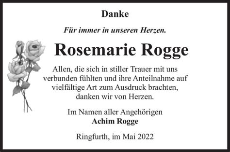 Traueranzeigen Von Rosemarie Rogge Abschied Nehmen De