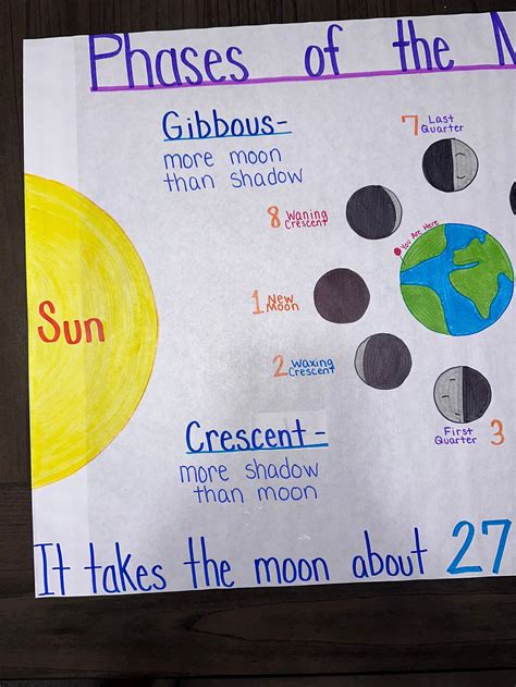 Moon Phases Anchor Chart For Elementary Middle And High School Etsy