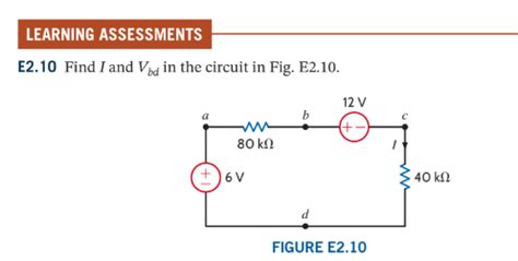 Solved E Find I And Vbd In The Circuit In Fig E Chegg