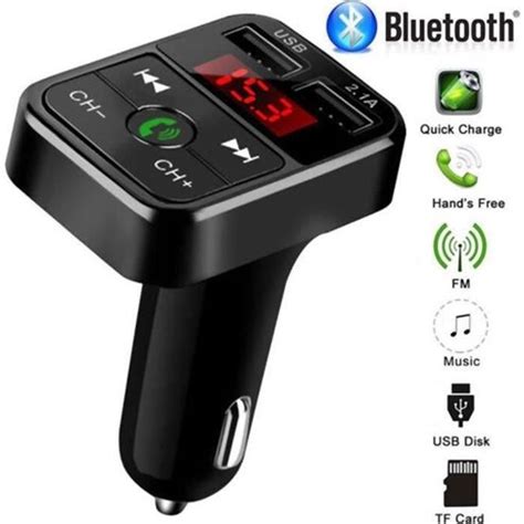 Transmetteur Fm Bluetooth Pour Voiture Adaptateur Radio Sans Fil