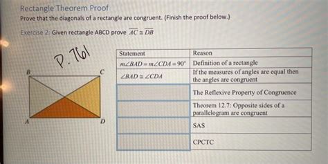 Solved Rectangle Theorem Proof Prove that the diagonals of a | Chegg.com