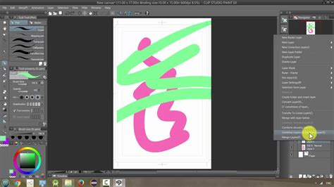 Manga Studio Clip Studio Paint Combining Layers Youtube