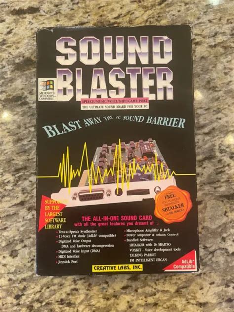 VINTAGE SOUND BLASTER 2 0 CT 1350A Creative Labs Sound Card 1991 244