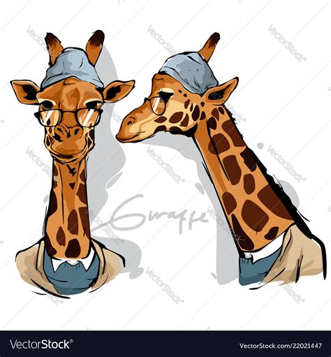 Giraffe Dressed As Human Royalty Free Vector Image