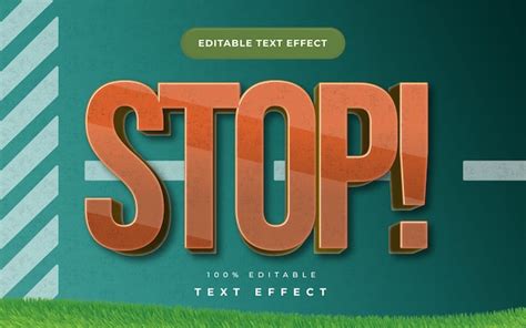 Premium Vector Stop Text Effect For Illustrator