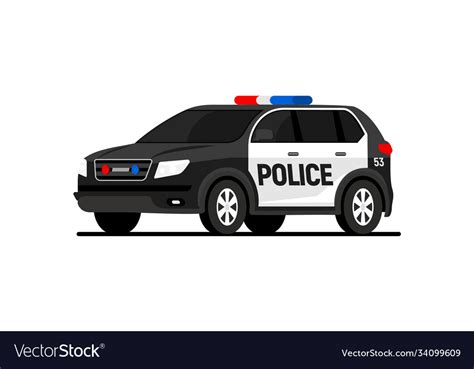 Police car truck suv security overhead cartoon Vector Image