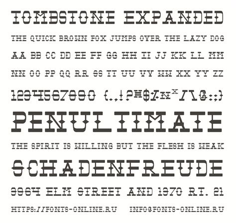 Tombstone Expanded font