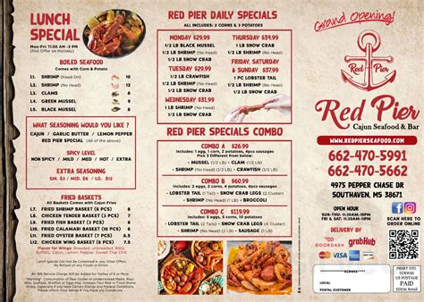 Red Pier Cajun Seafood And Bar Central Ave Menus In Hot Springs Arkansas United States