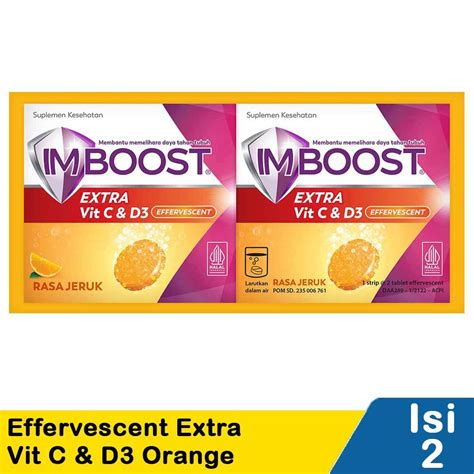 Jual Imboost Extra Effervescent Vitamin C Vitamin D Strip Isi 8 Vitamin