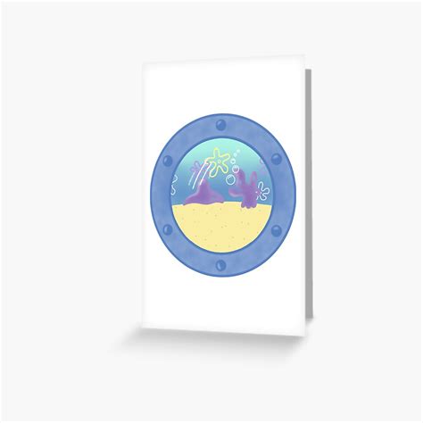 Spongebob Porthole Artwork Sea Cartoon Of Bikini Bottom Greeting Card For Sale By