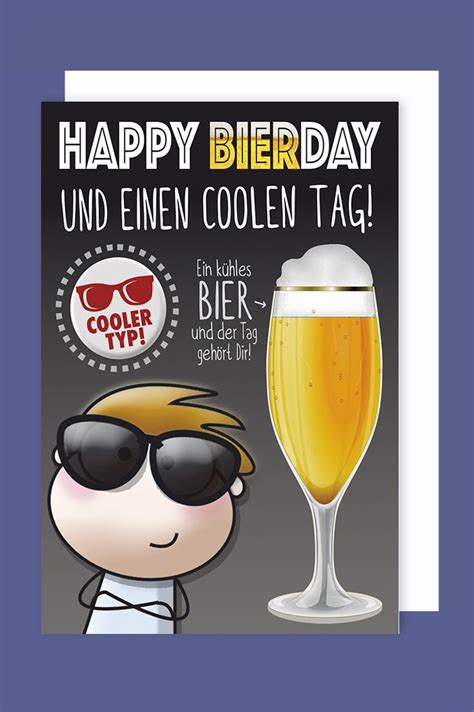 Geburtstag Humor Karte Gru Karte Applikation Button Cooler Typ Bier C