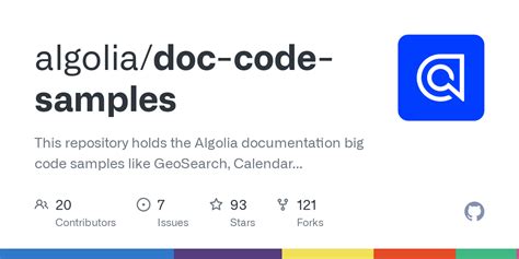 Github Algoliadoc Code Samples This Repository Holds The Algolia