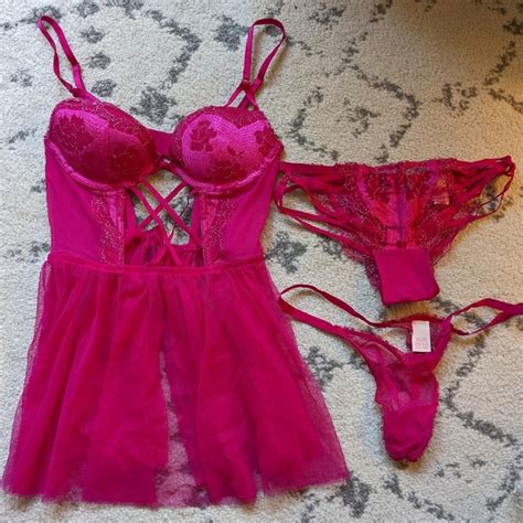 Victoria S Secret Intimates Sleepwear Nwt Victorias Secret Babydoll Lingerie Set Poshmark