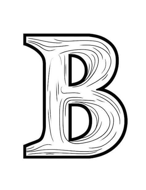 Premium Ai Image A Black And White Drawing Of A Letter B With A Swirly Design Generative Ai