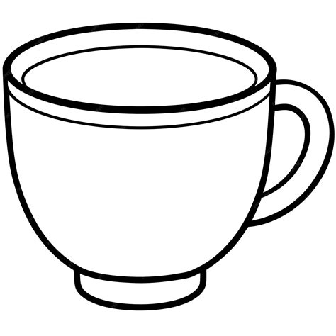 premium vector cup outline coloring book page  art illustration