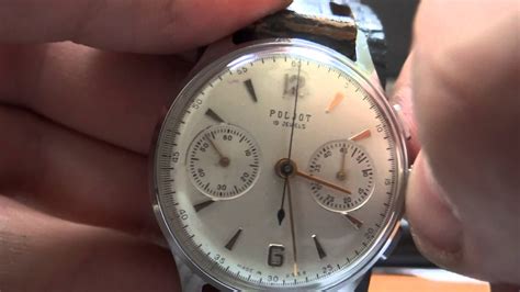 Poljot Chronograph White Cal Strela Sekonda Ussr Collector