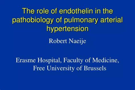 Ppt The Role Of Endothelin In The Pathobiology Of Pulmonary Arterial