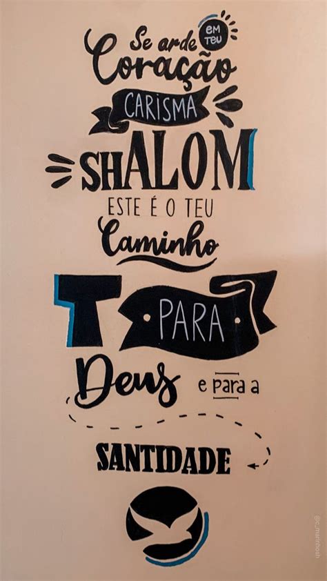 Lettering Shalom Diaconia Geral Frases Cat Licas Cart Es Crist Os