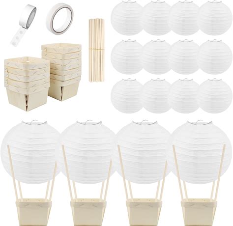 Lights4fun Set Of 5 Pastel Hot Air Balloons Paper Lanterns For Fairy Lights Amazon Co Uk Home