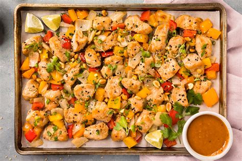 Thai Peanut Chicken Sheet Pan Recipe No Spoon Necessary