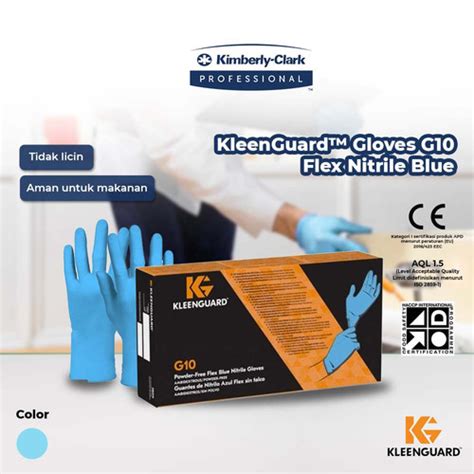 Promo Kleenguard G Flex Blue Nitrile Gloves Sarung Tangan Nitril