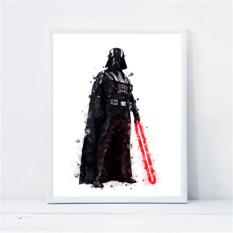 Darth Vader Watercolor Star Wars Poster Darth Vader Printable Wall Art