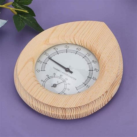 Sauna Accessories Spa Thermo Hygrometer Shaped Wood Thermometer