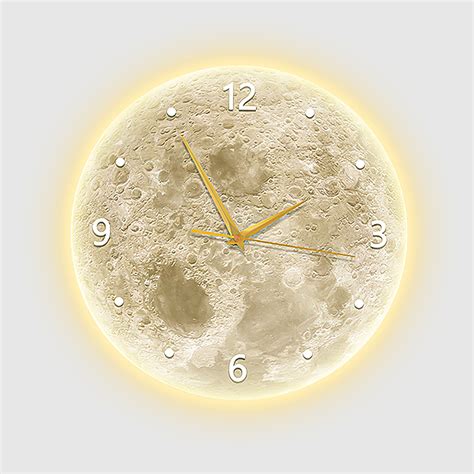 Moon Clock Cratered Surface Luminous Lunar Clocks Touch Of Modern