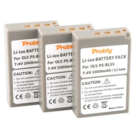 Probty 3PCS PS BLS5 PS BLS5 BLS5 Battery For Olympus EM10 EPL6 EPL7