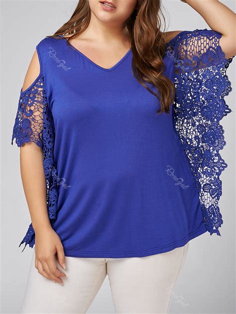 55 Off Plus Size Butterfly Sleeve Open Shoulder Blouse Rosegal