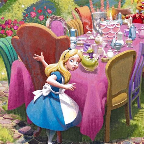 Disney Mad Hatters Tea Party By Thomas Kinkade Studios Art Mad