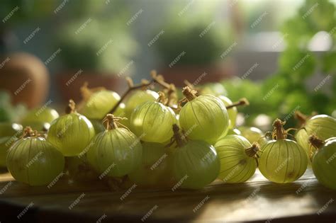 Premium AI Image | A bunch of green grapes on a table