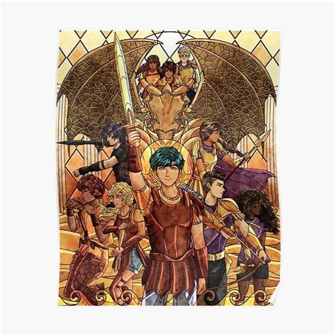 Percy Jackson Stained Glass Premium Matte Vertical Poster Sold By Elyse